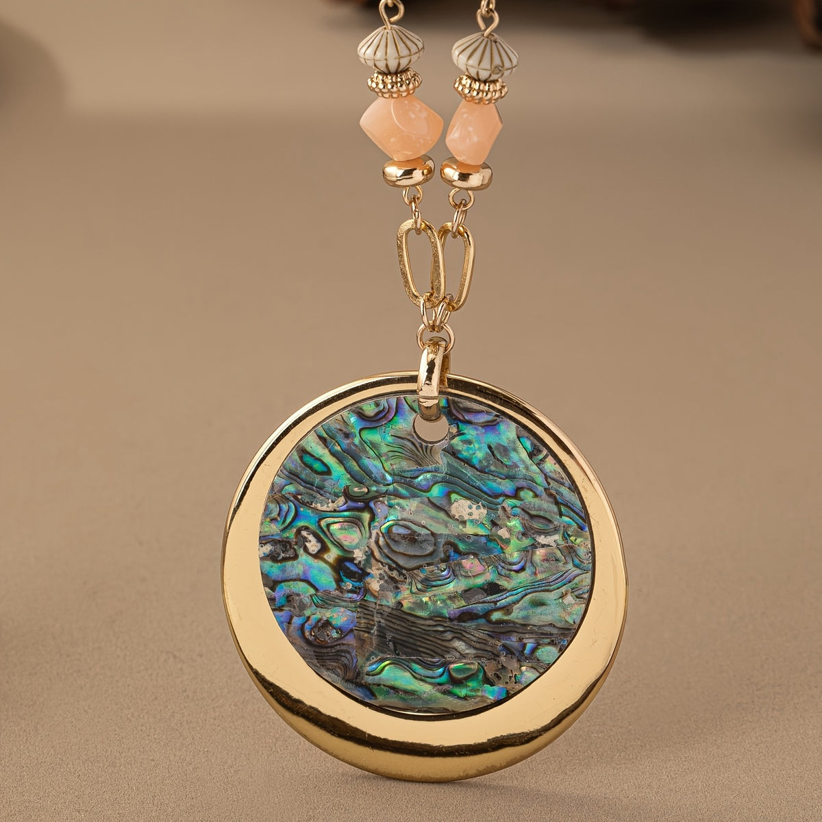 Abalone Shell Disc Necklace