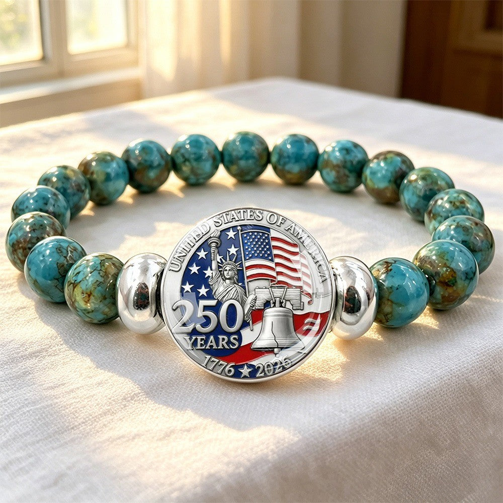 Patriotic Commemorative Bead Bracelet