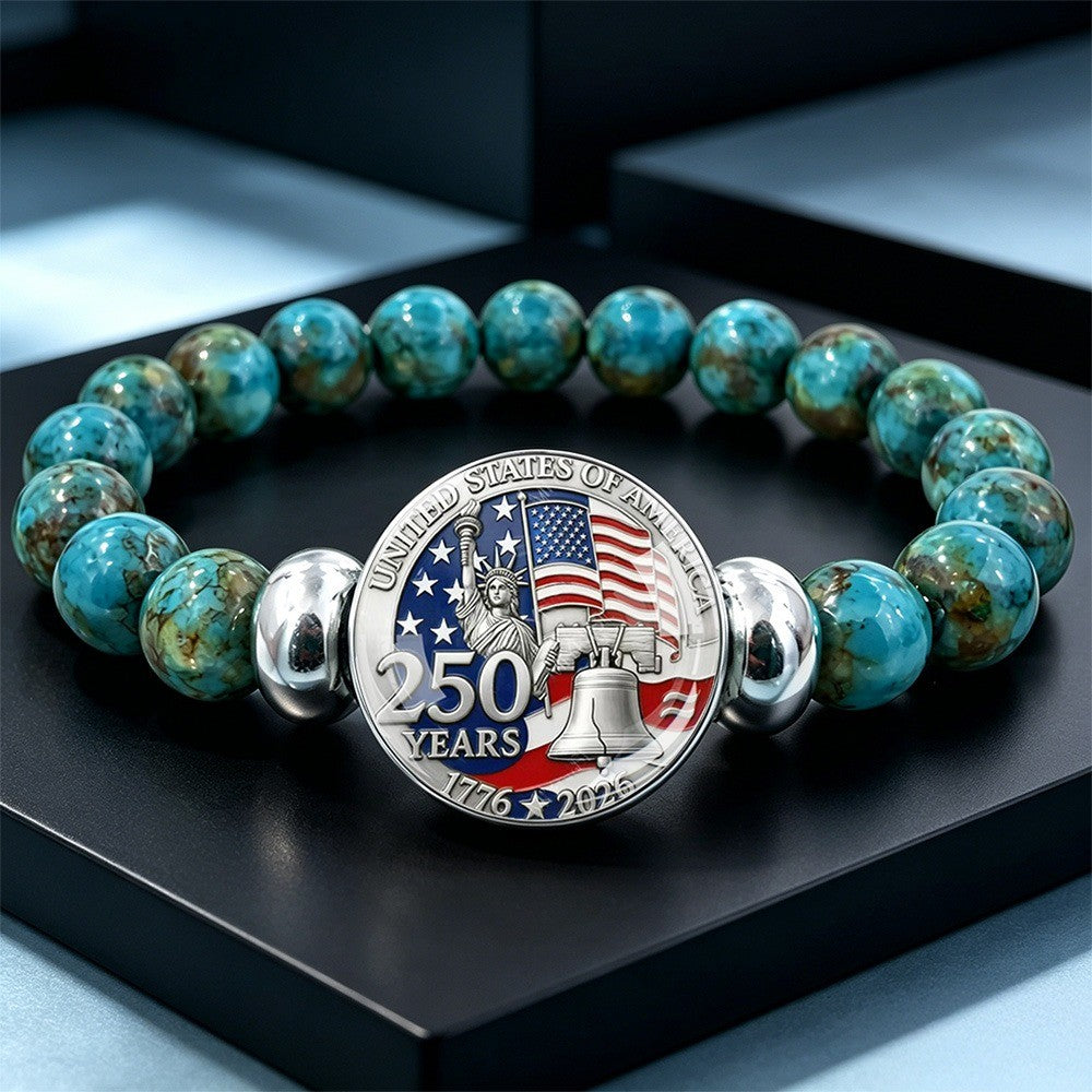 Patriotic Commemorative Bead Bracelet