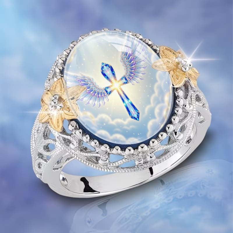 Winged Cross Statement Ring