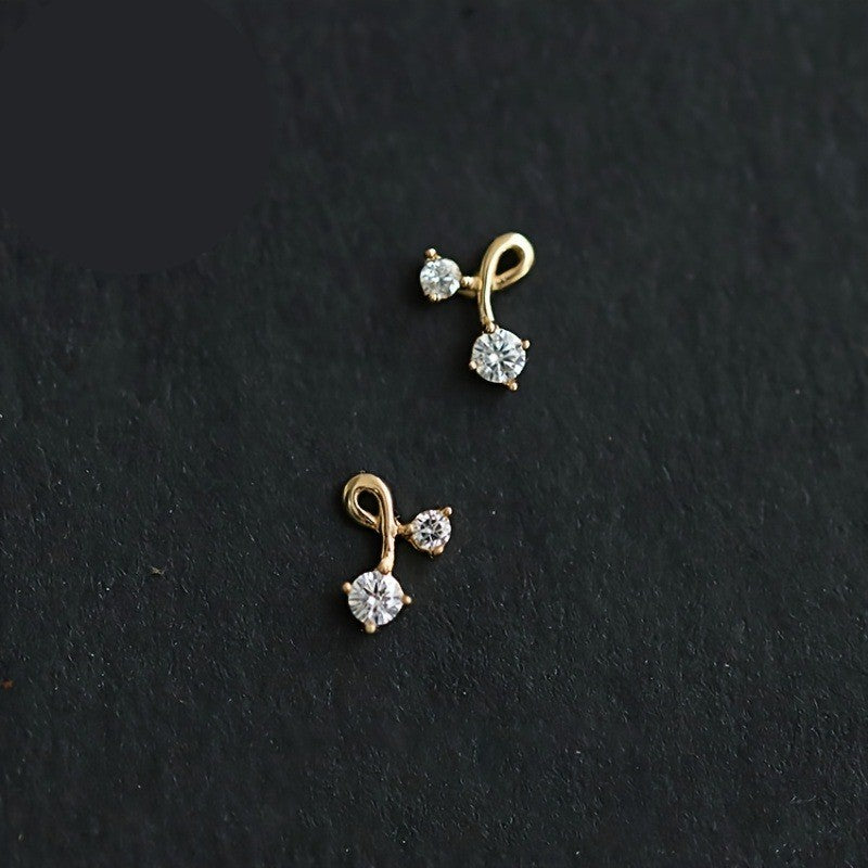 Crystal Ribbon Stud Earrings