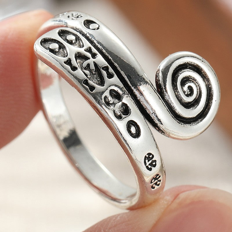 Engraved Spiral Wrap Ring