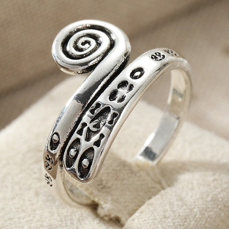Engraved Spiral Wrap Ring