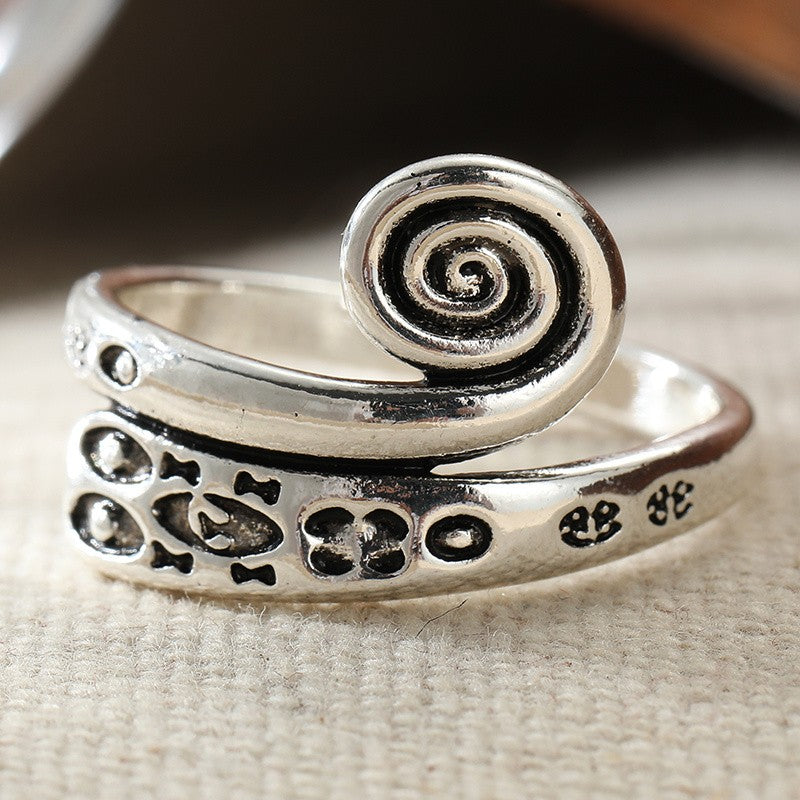 Engraved Spiral Wrap Ring
