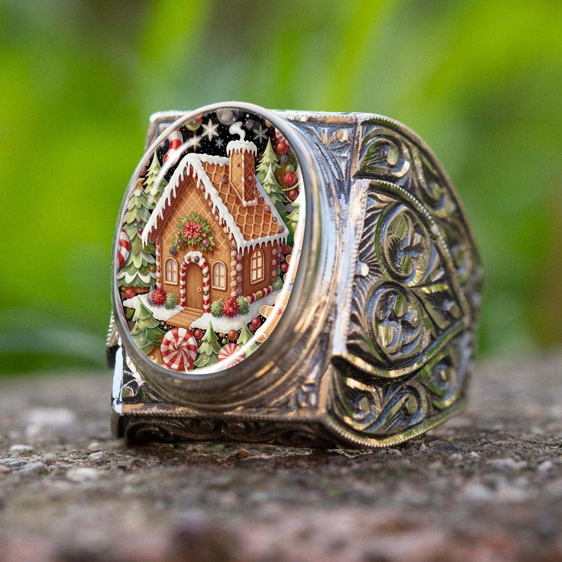Gingerbread House Cameo Ring