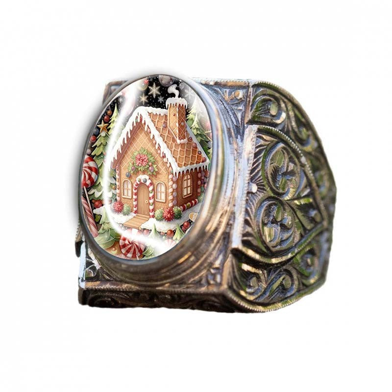Gingerbread House Cameo Ring