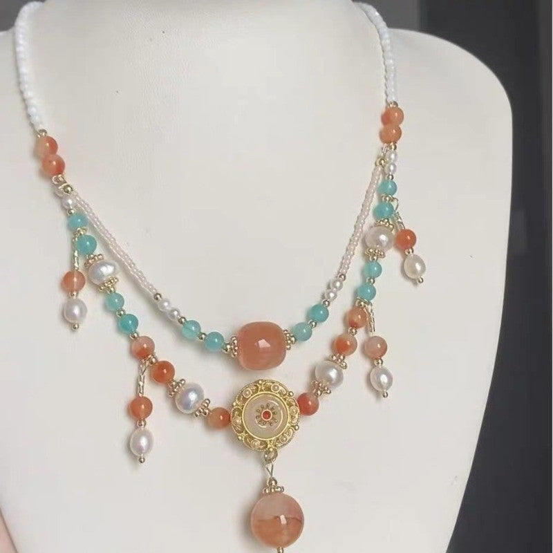Multicolor Beaded Medallion Necklace