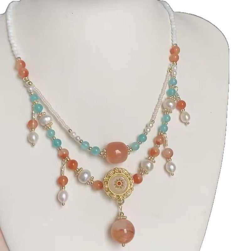 Multicolor Beaded Medallion Necklace