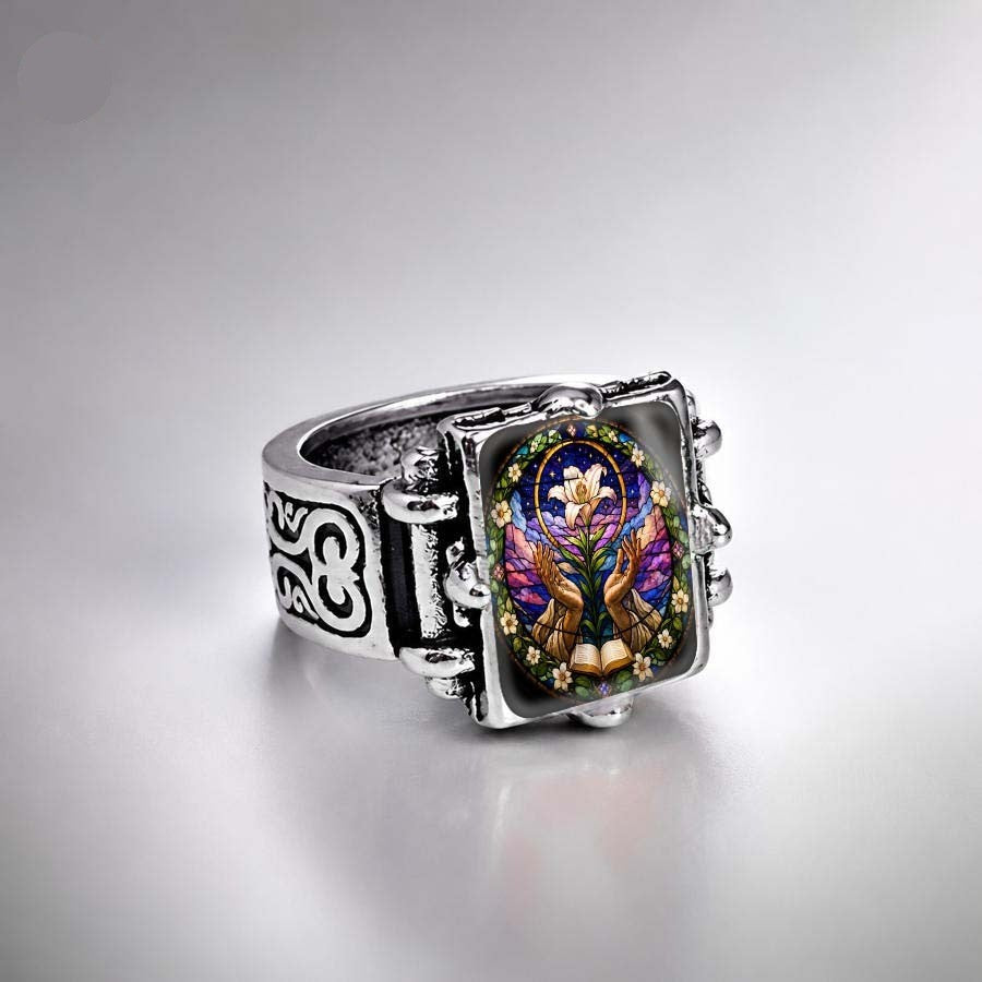 Stained Glass Lily Ring