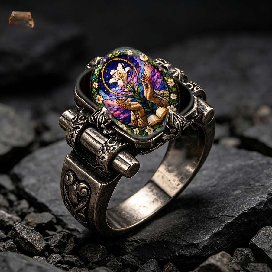 Stained Glass Lily Ring
