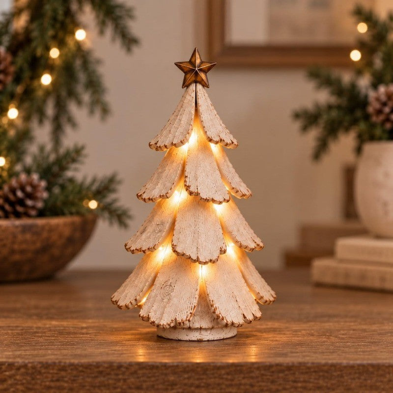 Illuminated Wood Christmas Tree