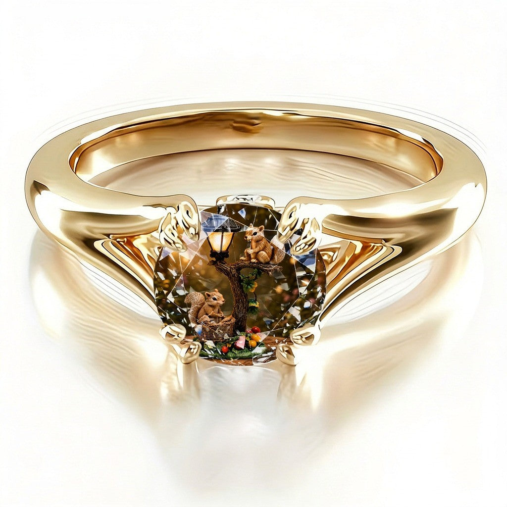Squirrel Tree Scene Ring