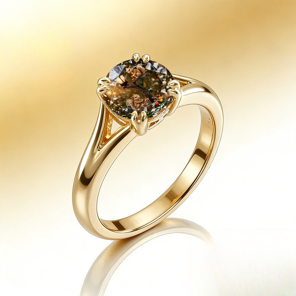 Squirrel Tree Scene Ring