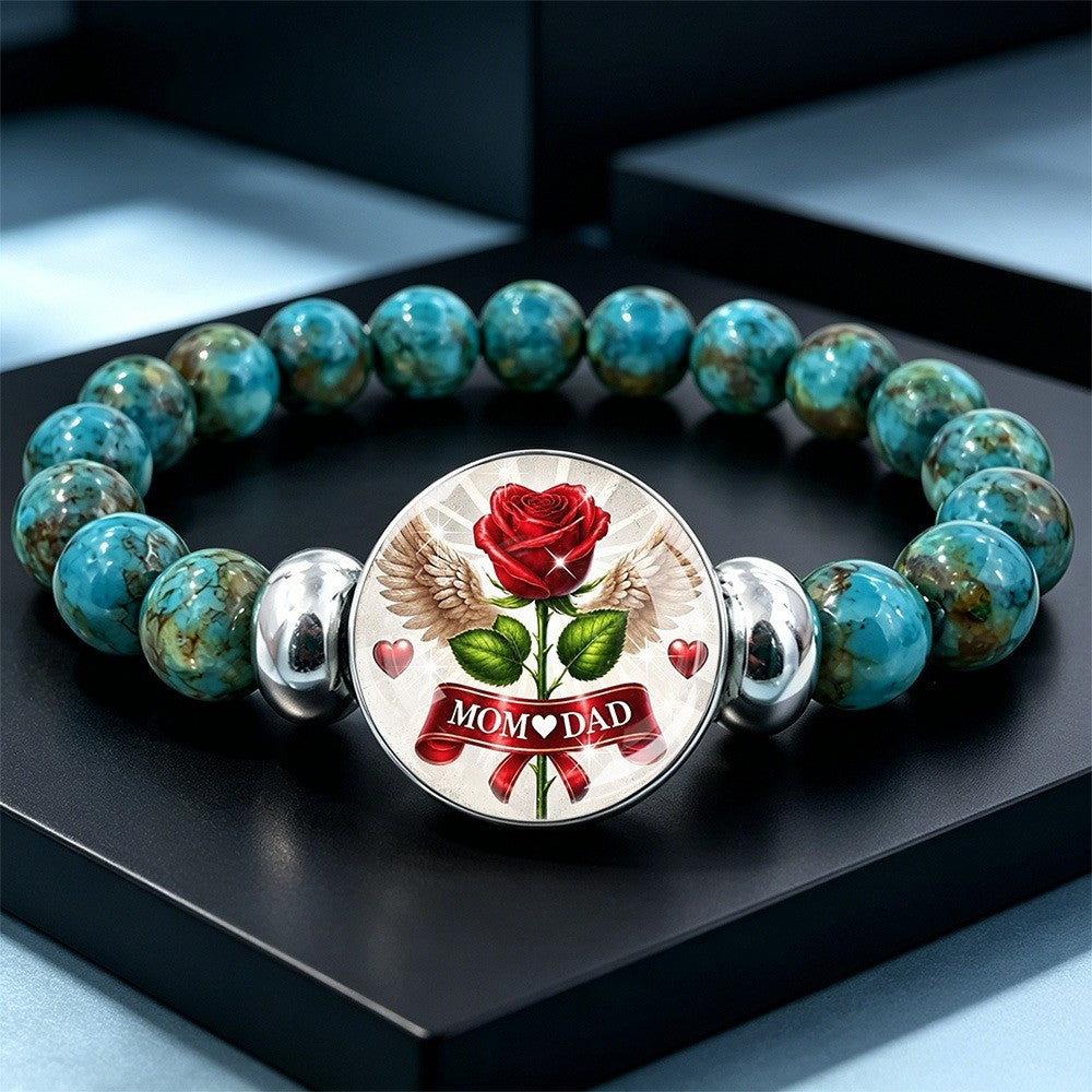 Rose & Wing Charm Bracelet