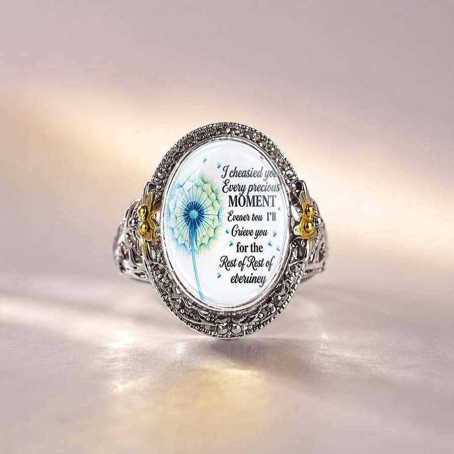 Dandelion Sentiment Statement Ring