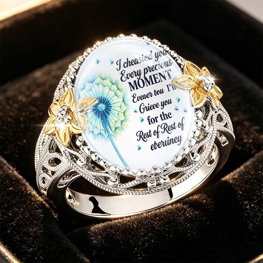 Dandelion Sentiment Statement Ring