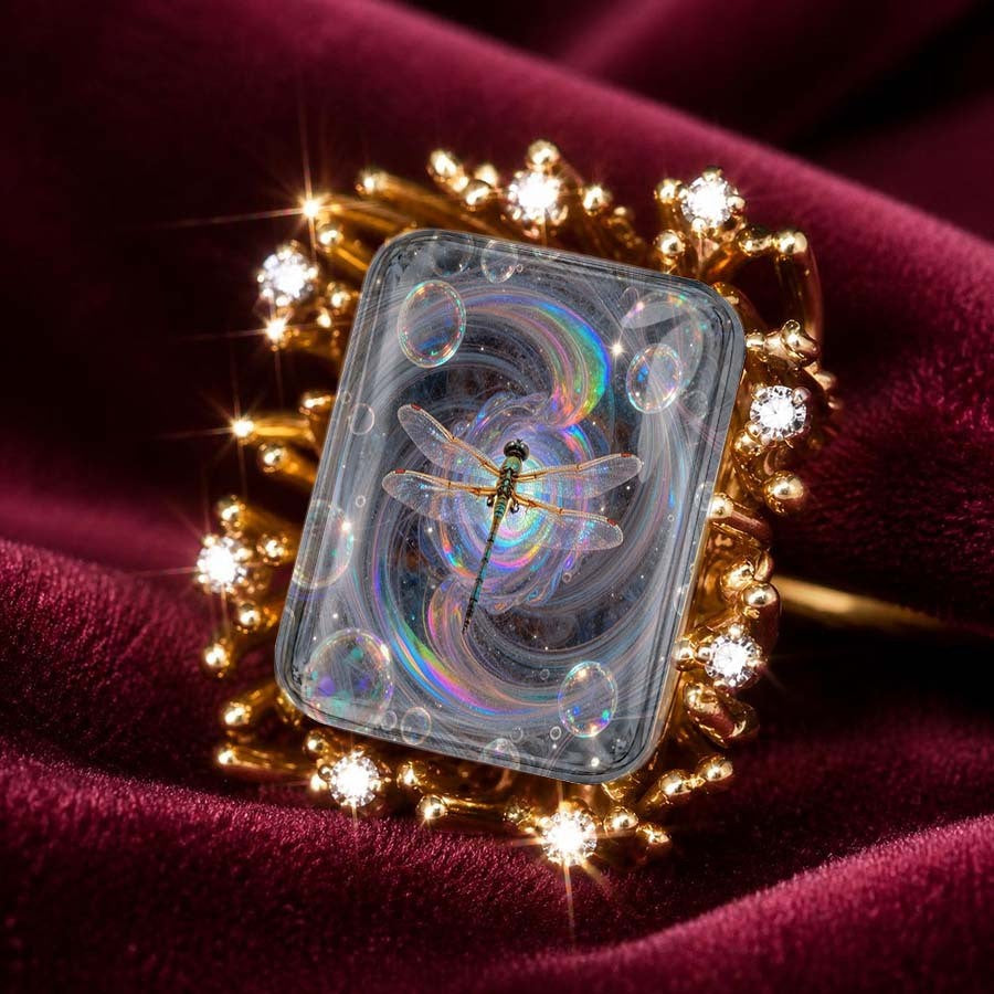 Dragonfly Vortex Square Ring