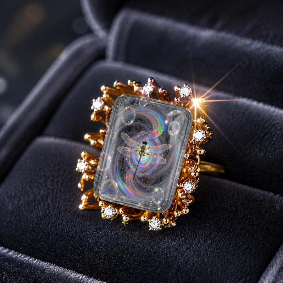 Dragonfly Vortex Square Ring