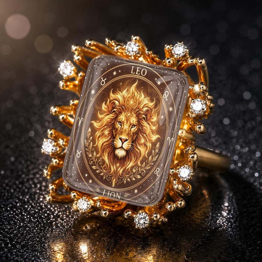 Leo Square Statement Ring