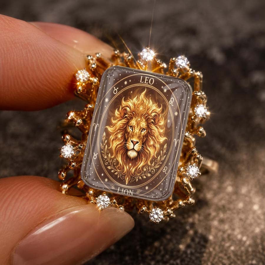 Leo Square Statement Ring