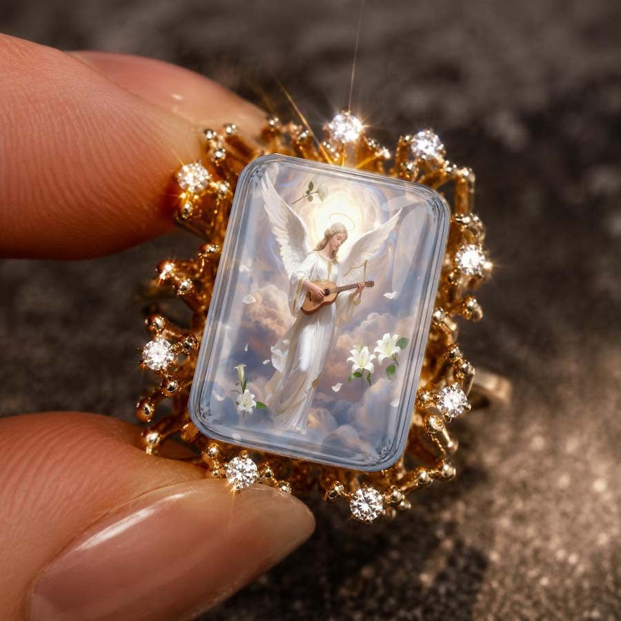 Angel Square Statement Ring