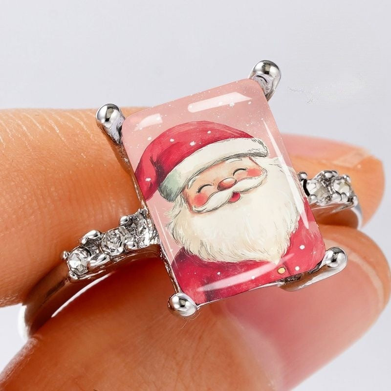 Smiling Santa Rectangle Ring