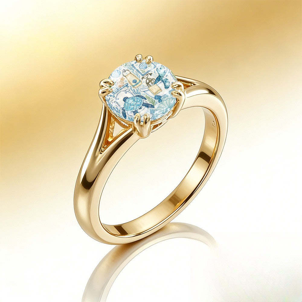Sea Turtle Bathroom Scene Ring