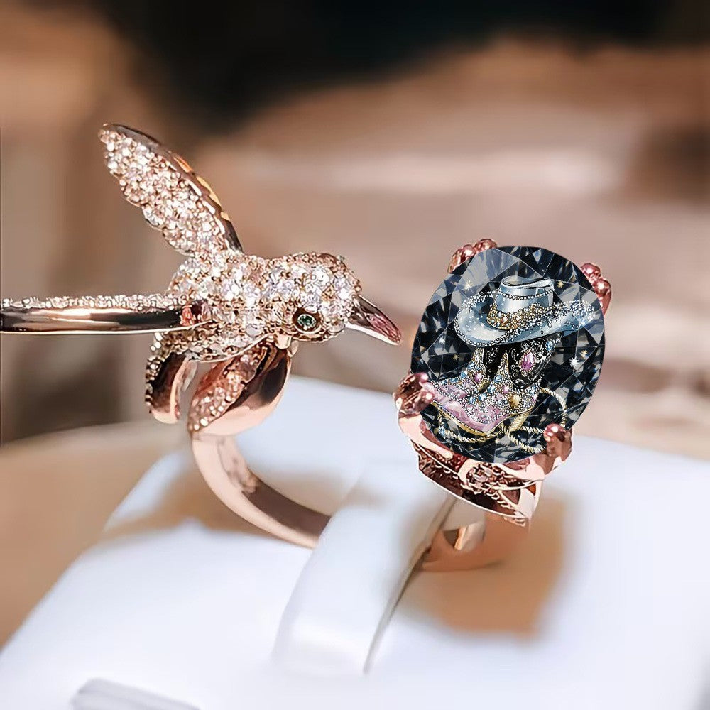 Cowboy Hat & Boots Crystal Ring