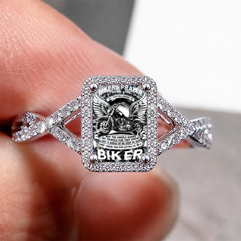 Motorcycle Prayer Square Ring