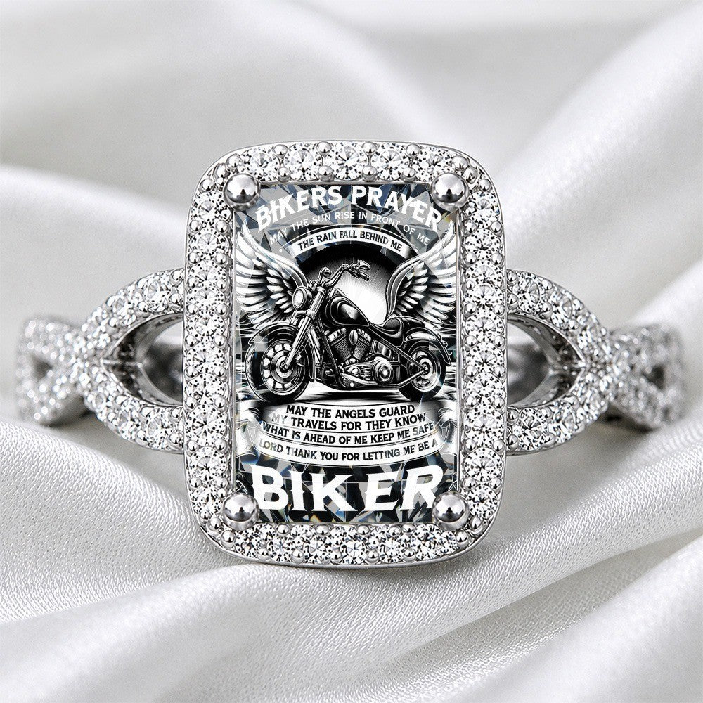Motorcycle Prayer Square Ring