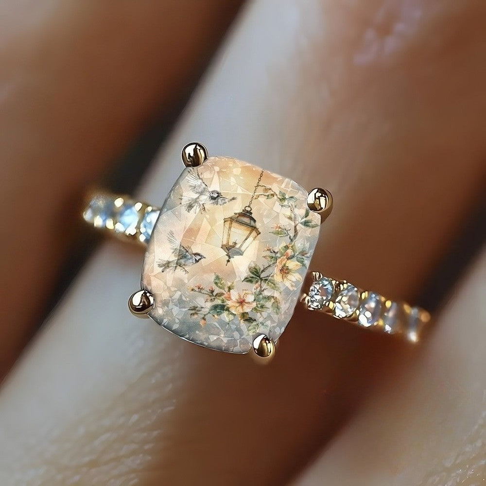Bird & Lantern Square Ring