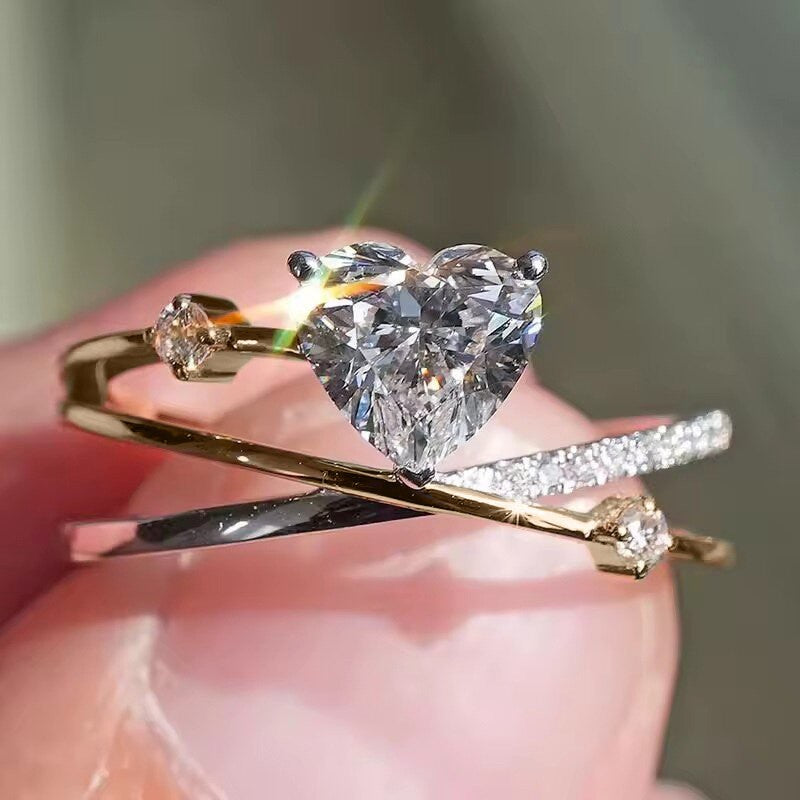 Heart Zircon Wrap Ring