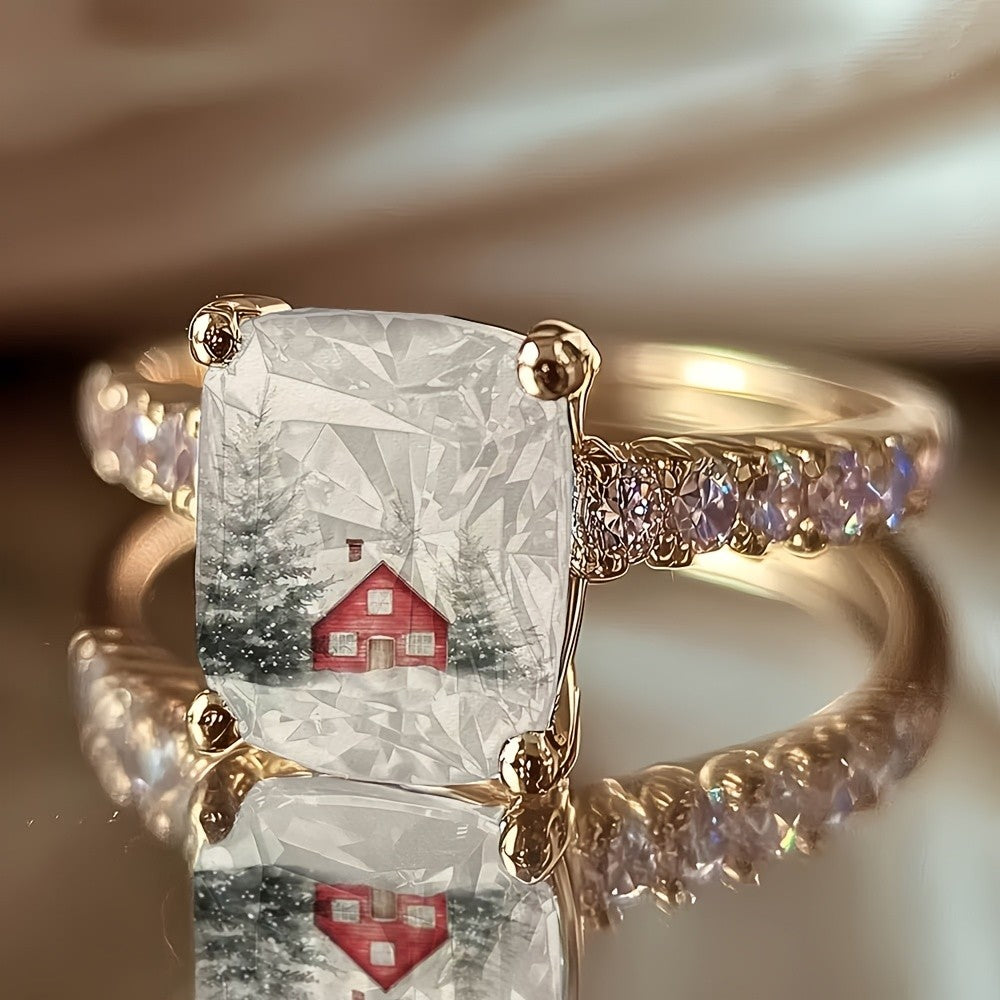Winter Cabin Square Ring