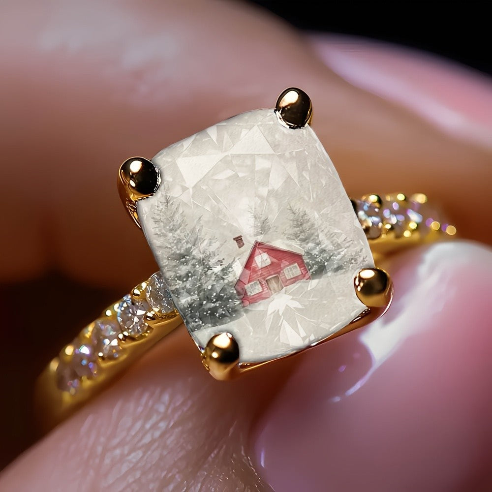 Winter Cabin Square Ring