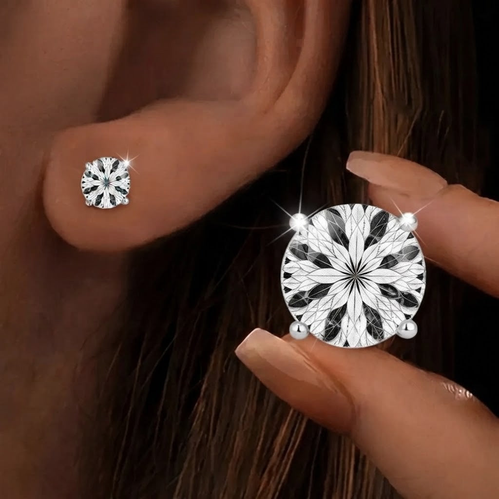 Black & White Starburst Stud Earrings