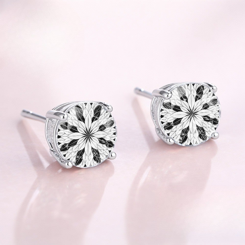 Black & White Starburst Stud Earrings