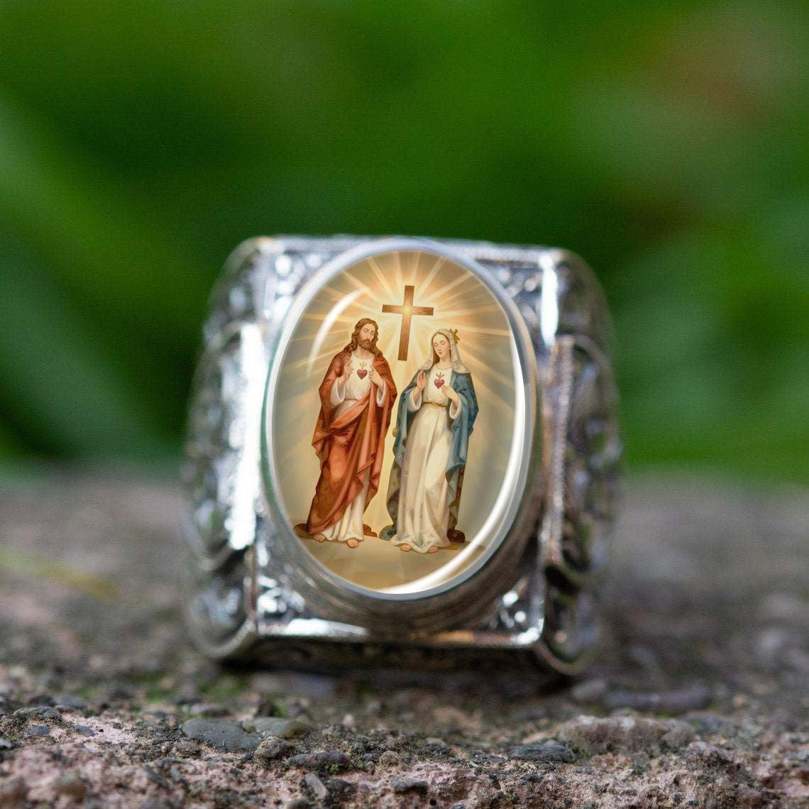 Sacred Hearts Oval Ring
