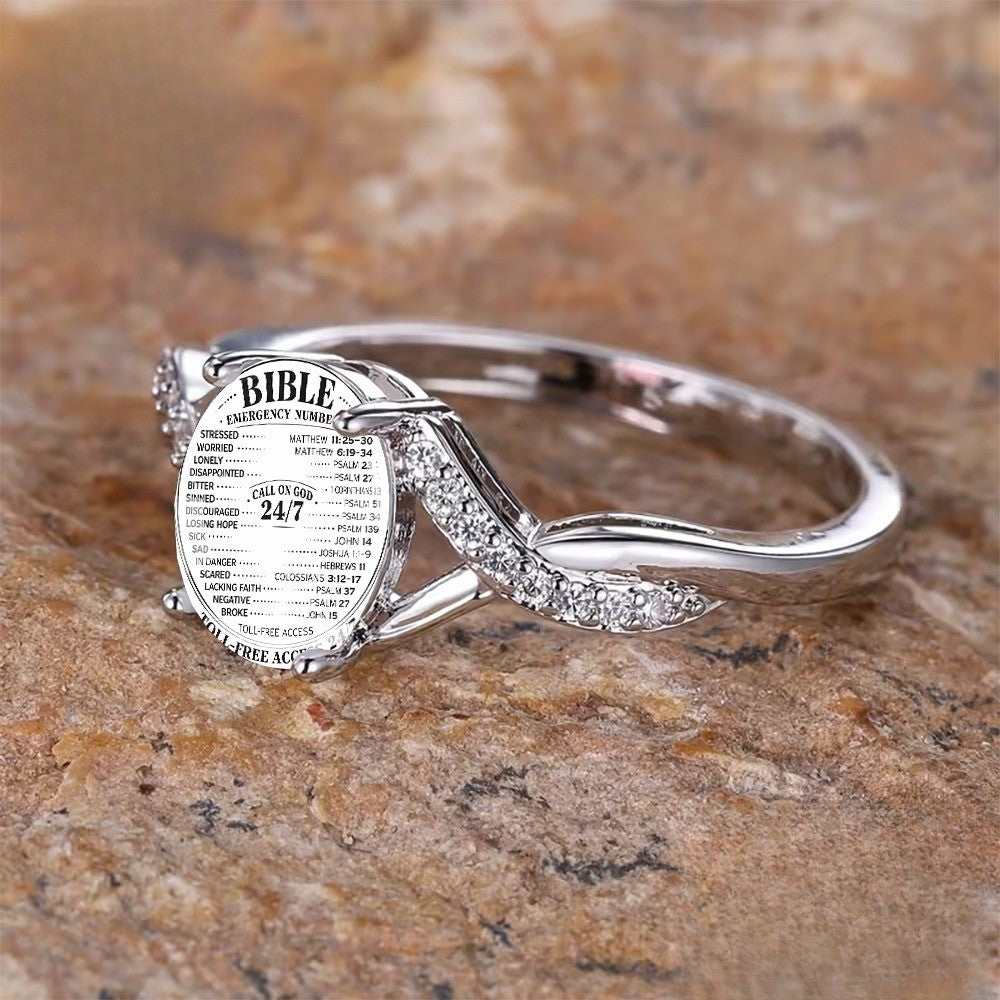 Twisted Scripture Pave Ring
