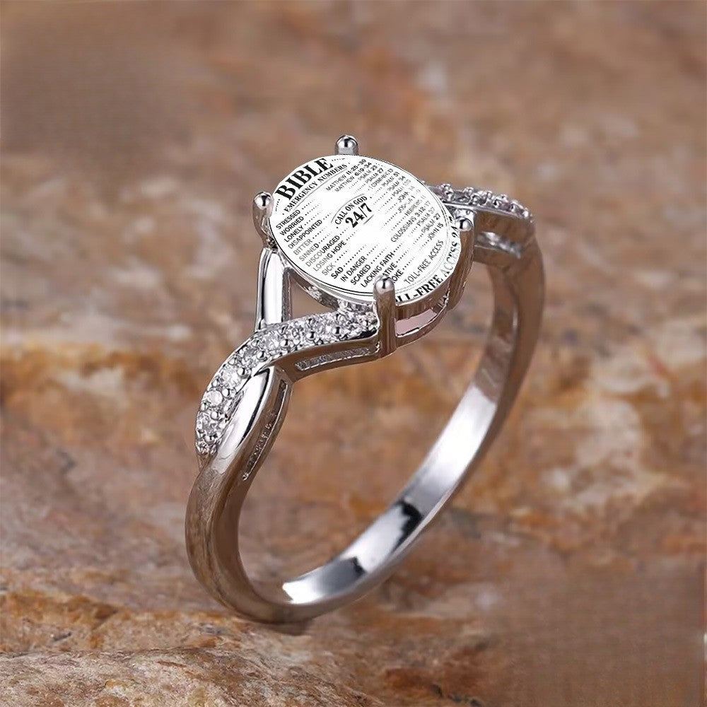 Twisted Scripture Pave Ring