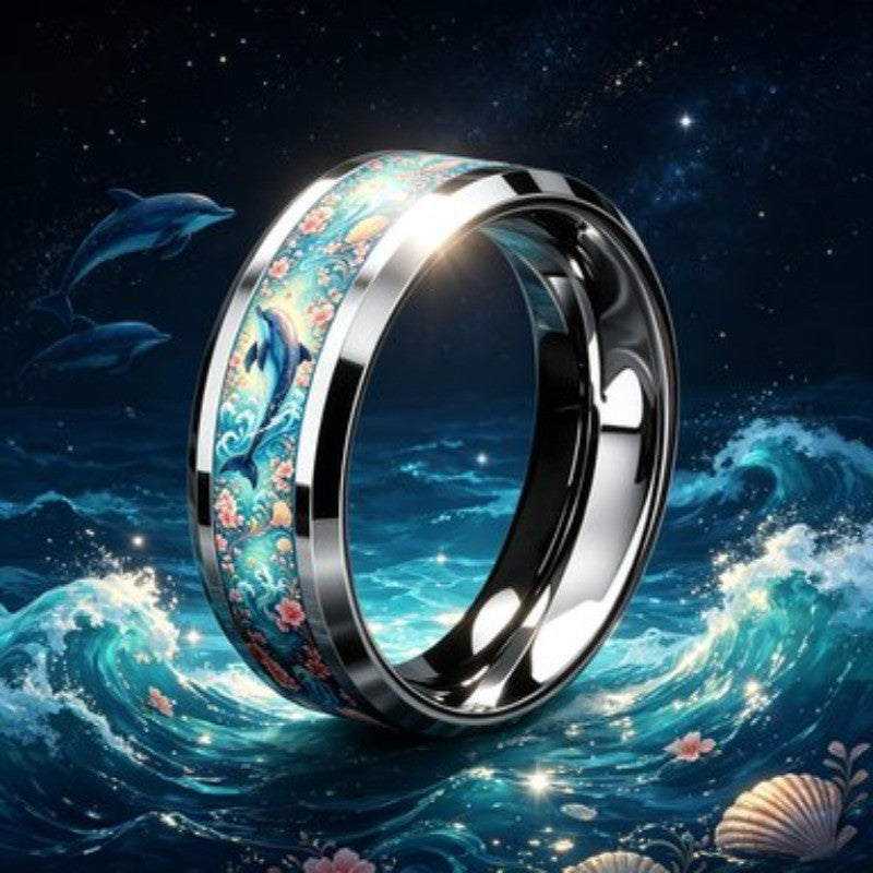 Dolphin Floral Ocean Ring