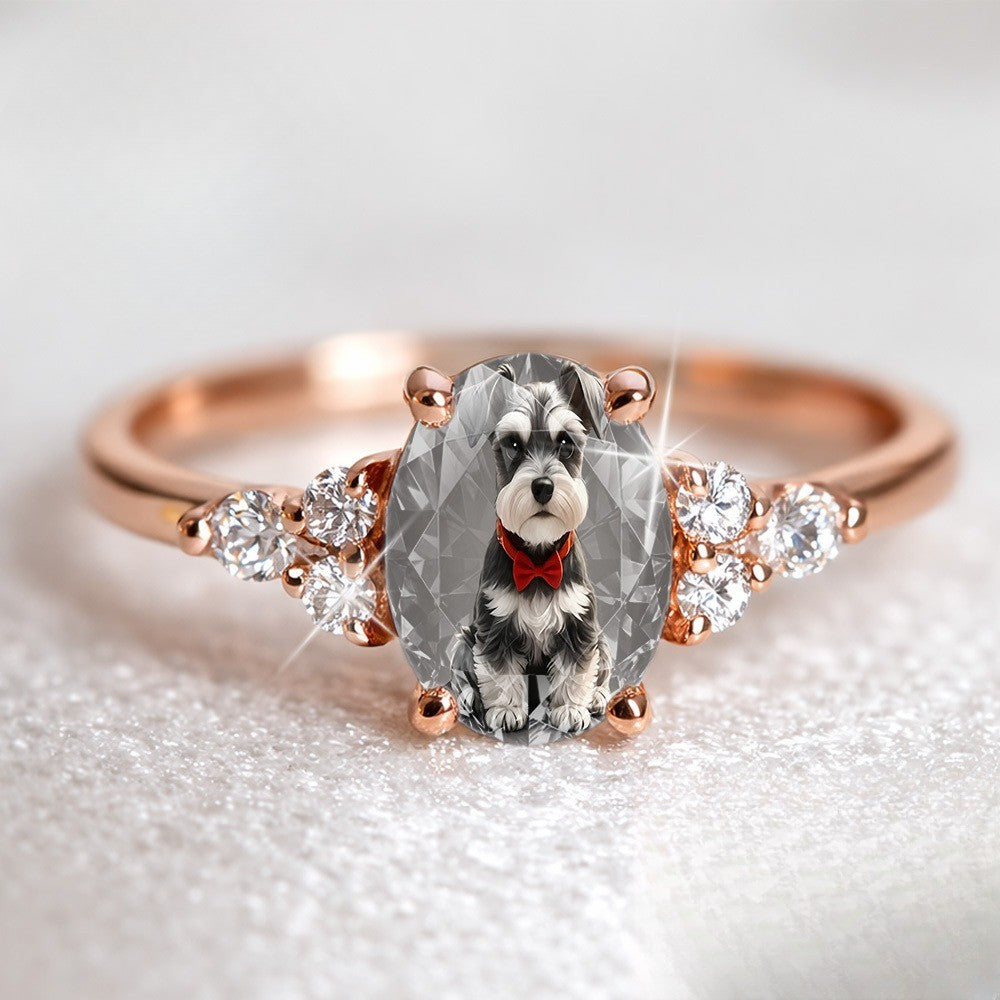 Schnauzer Portrait Oval Ring