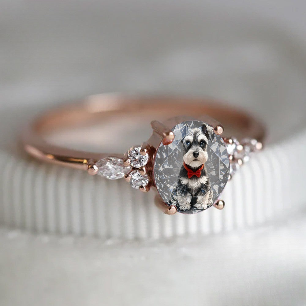 Schnauzer Portrait Oval Ring