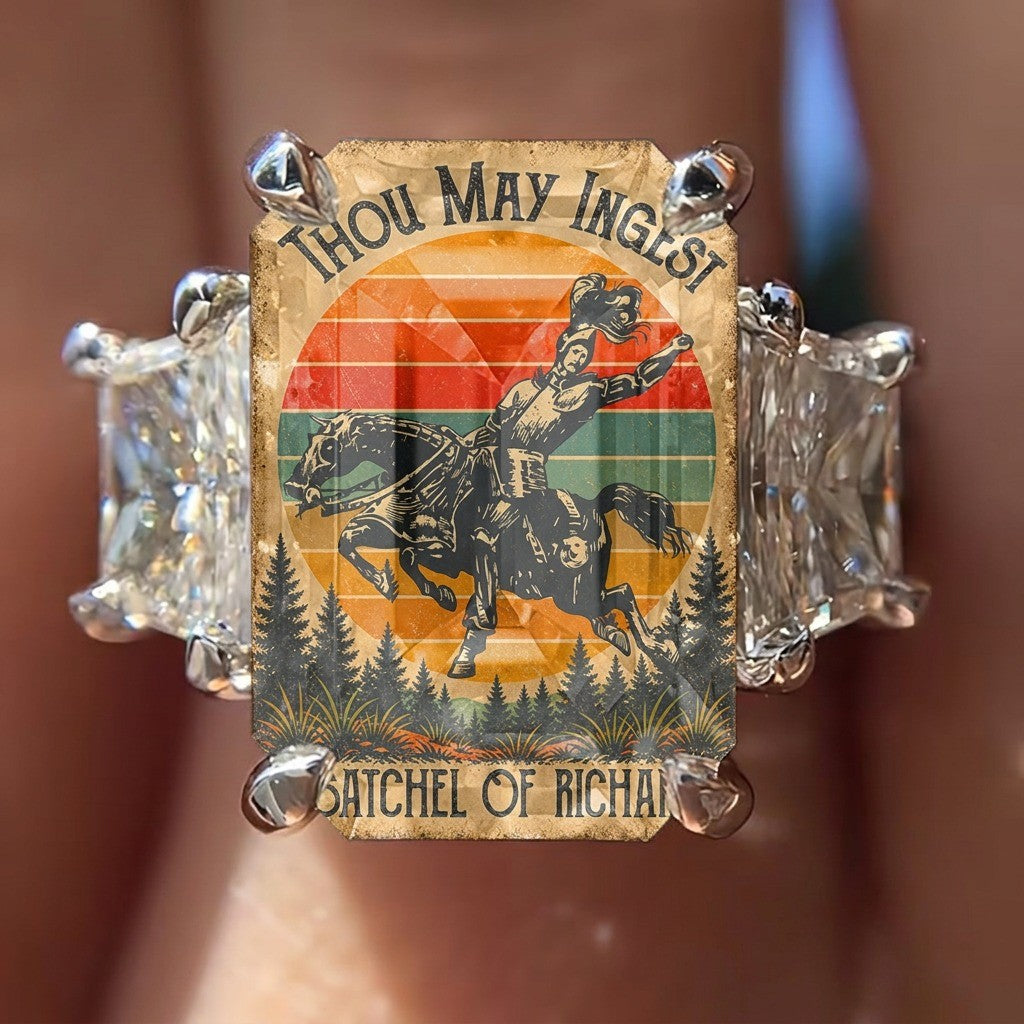 Retro Horseman Square Ring