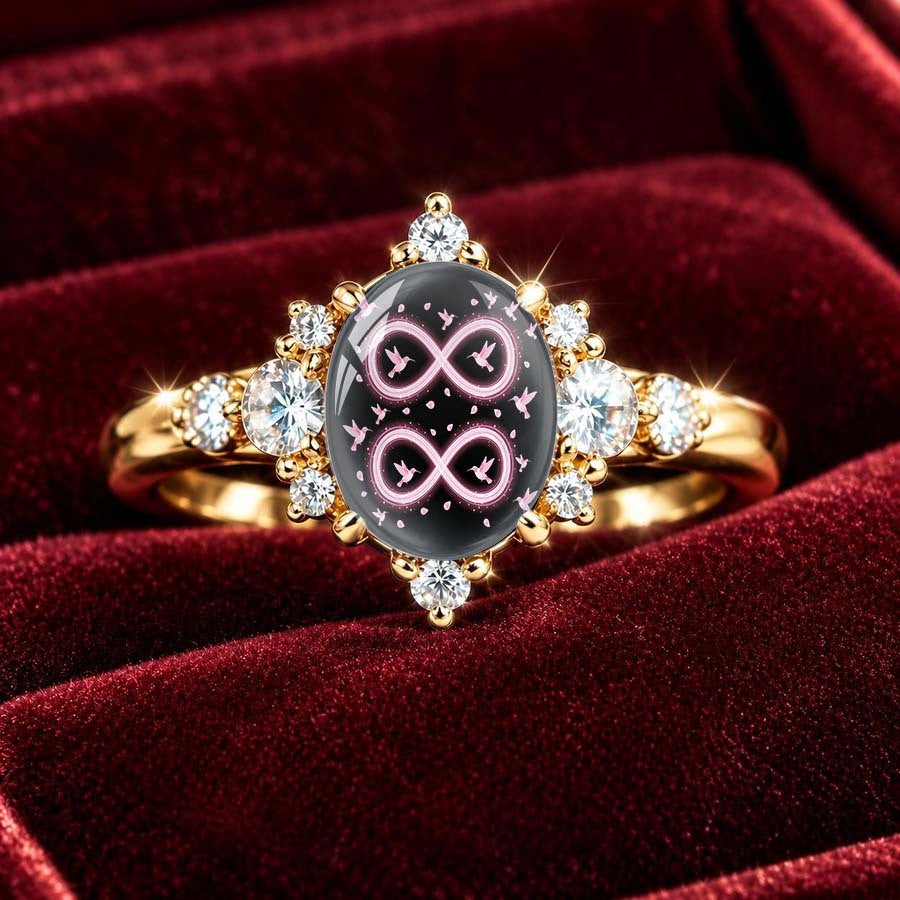 Double Infinity Oval Ring
