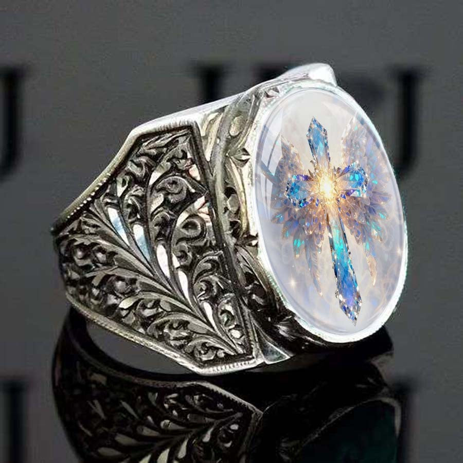 Filigree Cross Statement Ring