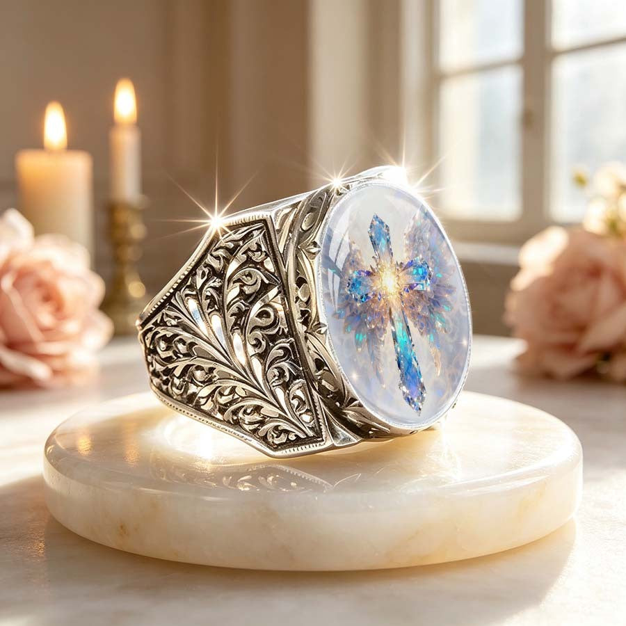 Filigree Cross Statement Ring
