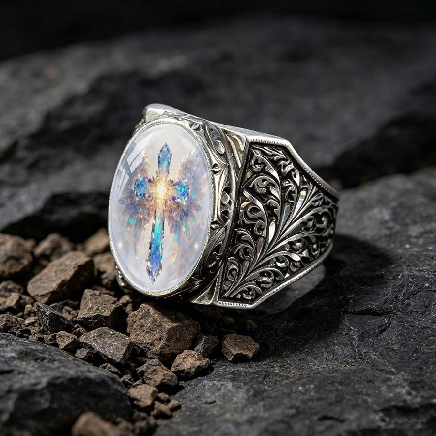 Filigree Cross Statement Ring