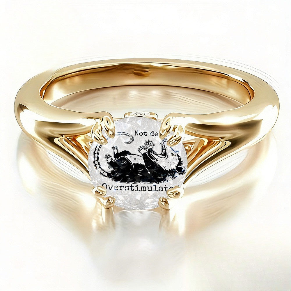 Reclining Possum Statement Ring
