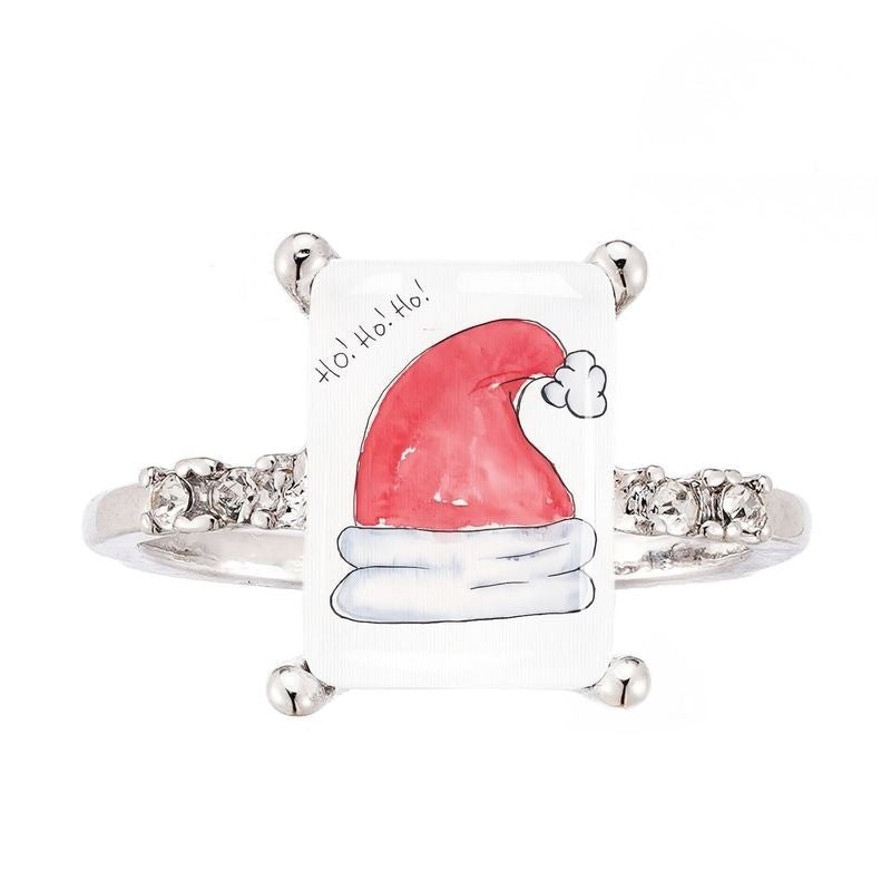 Santa Hat Glass Ring