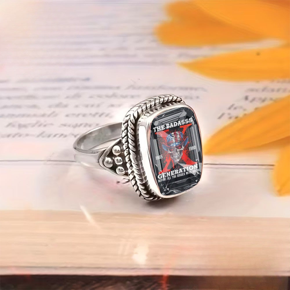 Skull Square Statement Ring